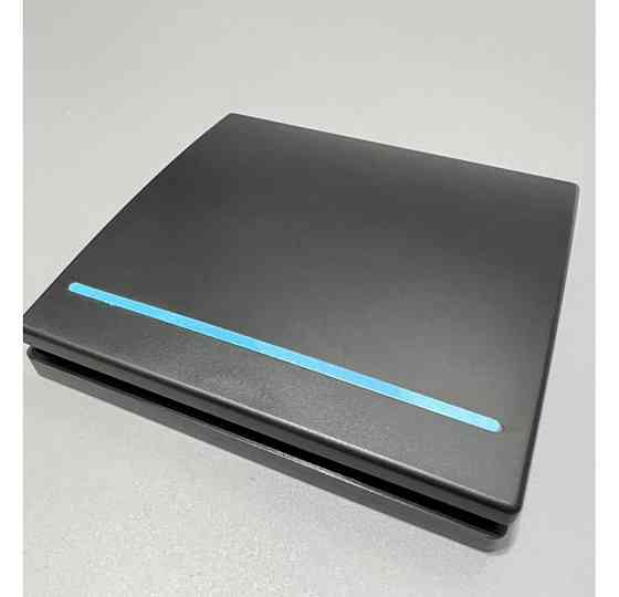 Беспроводной настенный выключатель света Smart RF433MHz с реле 220В 10А, одноклавишный, на батарейке CR2032, черный Киев