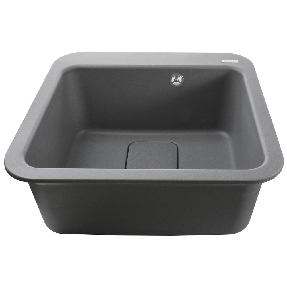 Гранитная мойка Globus Lux BARBORA серый металлик 510х510мм-А0003 Киев - изображение 5