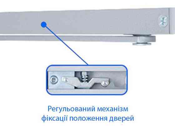 Доводчик с направляющим каналом от 45 до 65 кг SEVEN DC-7747 silver Киев