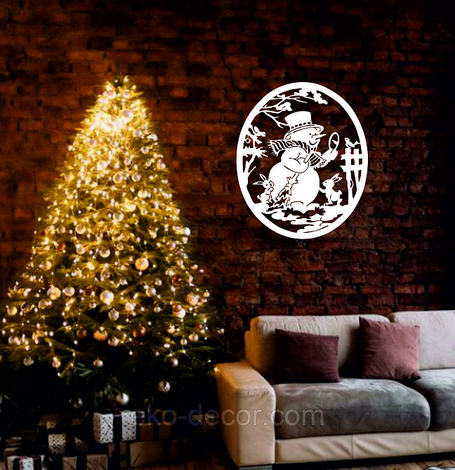 Декоративне настінне Панно «Сніговик», Декор на стену Київ - фото 2