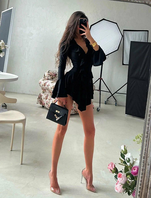 Жіноча стильна романтична міні сукня-комбез мікродайвинг Одеса - фото 4