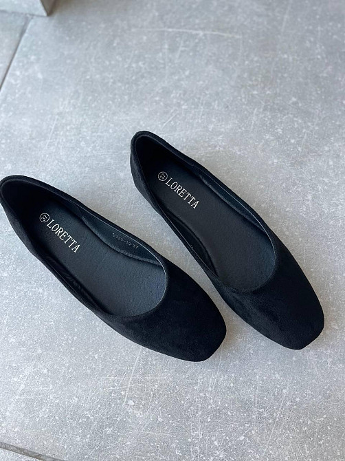 Loretta Балетки женские LORETTA черные из искусственной замши классические размер 36-41 (E338-1 Коломия - фото 1