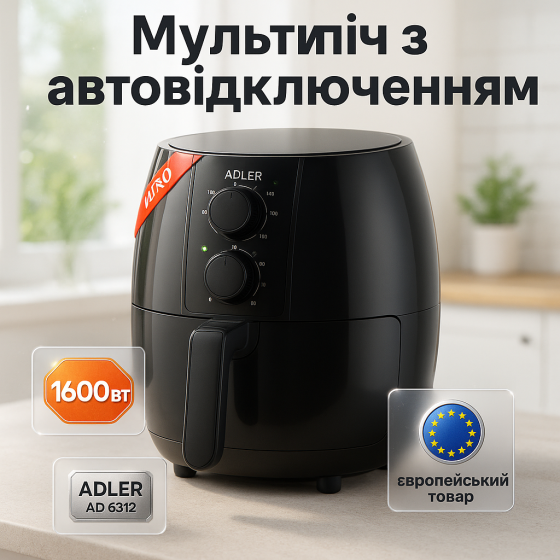 Электрическая фритюрница без масла, Аэрогриль воздушная, Аэрофритюрница электрическая сенсорная GQ-79 Львов