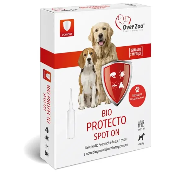 Протипаразитарні краплі Over Zoo Bio Protecto Spot On для собак середніх та великих порід - 4x2.5 мл Вінниця