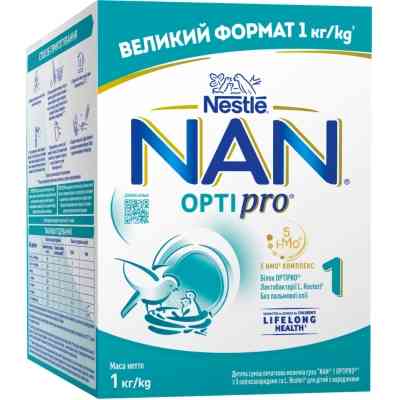 Детская смесь Nestle NAN 1 Optipro с 5 олигосахаридами и L. Reuteri для детей с рождения 1 кг (1000003) Винница