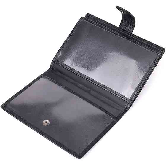 Містка обкладинка на документи унісекс з натуральної шкіри ST Leather 23116 Чорний Київ