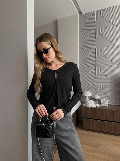 Женский базовый повседневный комплект из майки и кофты трикотаж рубчик Одесса - изображение 6