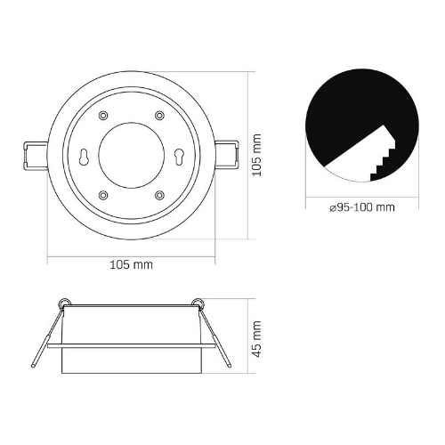 Світильник VIDEX під лампу GX53 врізний Чорний (VL-SPF34R-B) Житомир