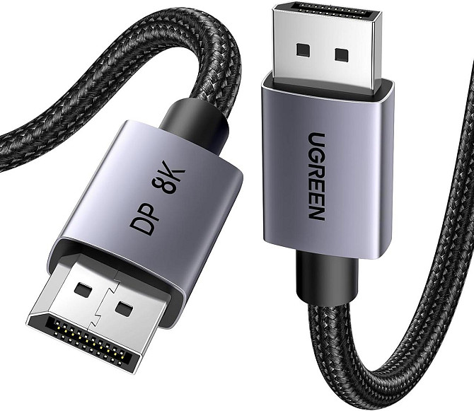 Кабель DisplayPort 1.4 UGREEN 8K 2м, шнур DP-на-DP для мониторов 8K/4K 240 Гц, нейлоновая оплётка Киев - изображение 1