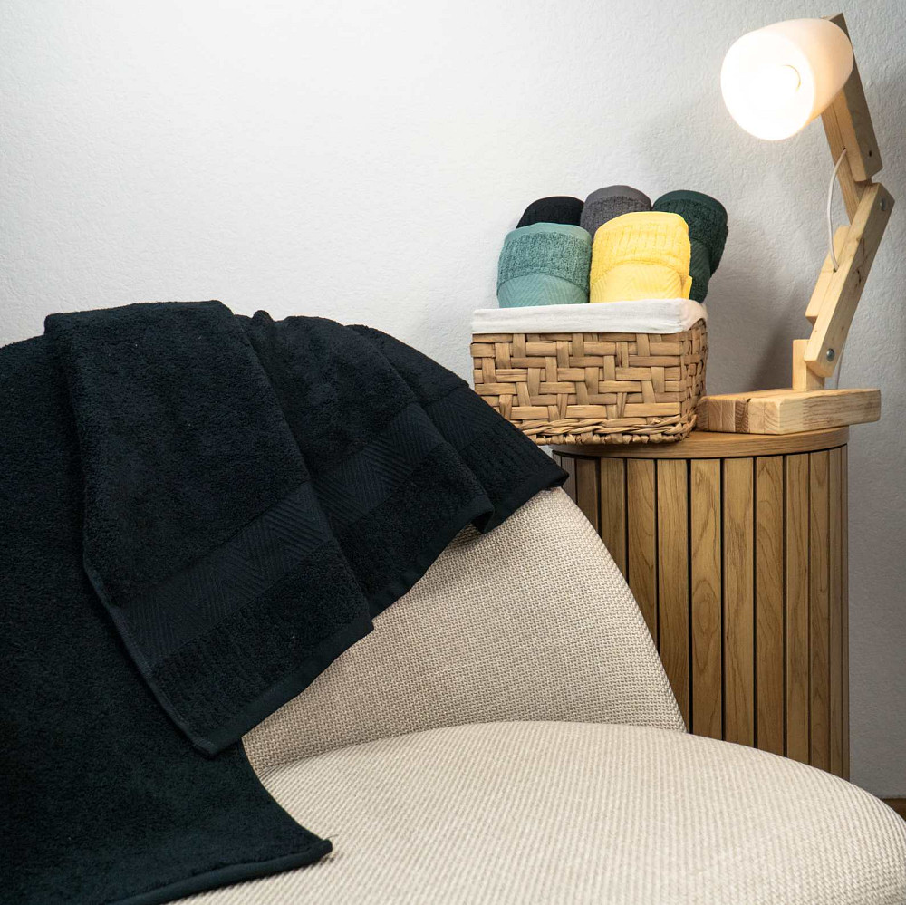 Рушник махровий для обличчя та рук 40x70см Преміум якості Зеро Твіст Бордюр 550г/м2 (Чорний) Суми - фото 2