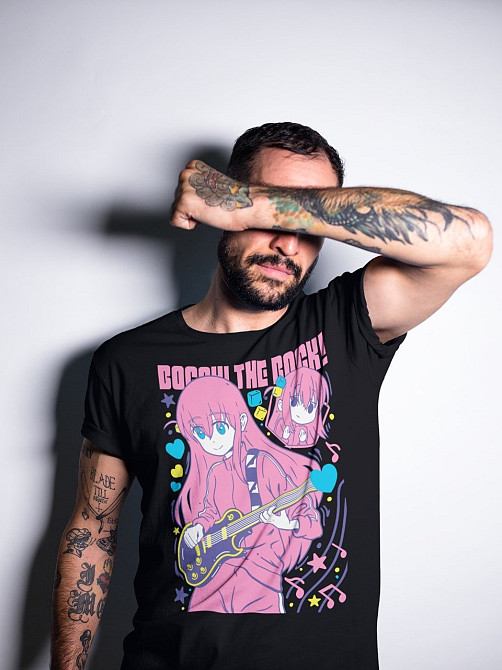 Футболка аниме Хитори Готоу Боккхи Рокк оверсайз (S/M/L) Черний AnimeJ0247 Днепр - изображение 3