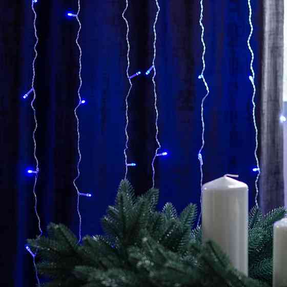 Гірлянда штора 3х2 м 144 LED світлодіодна мідний провід 16 ниток Синій ZWM2320LEDBL Київ