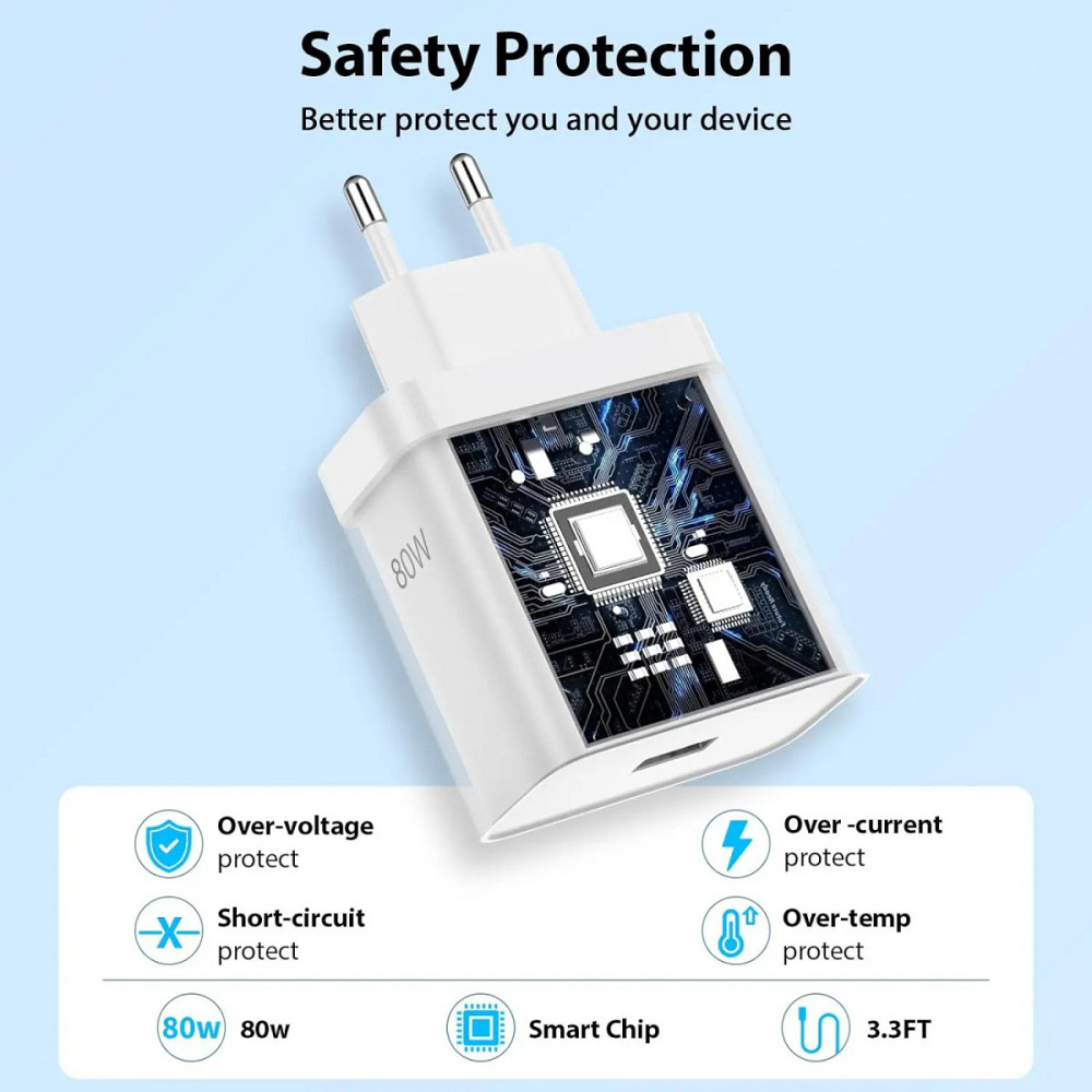 Зарядний пристрій для OnePlus SuperVOOC 80 W білий USB-C блок живлення швидке заряджання смартфона Миколаїв - фото 3
