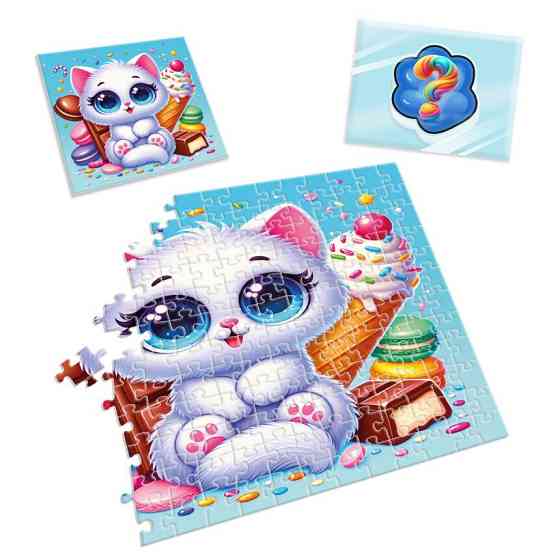 Дитячі пазли з сюрпризом "Біле кошенятко" VT 8030-03, 180 деталей Вінниця