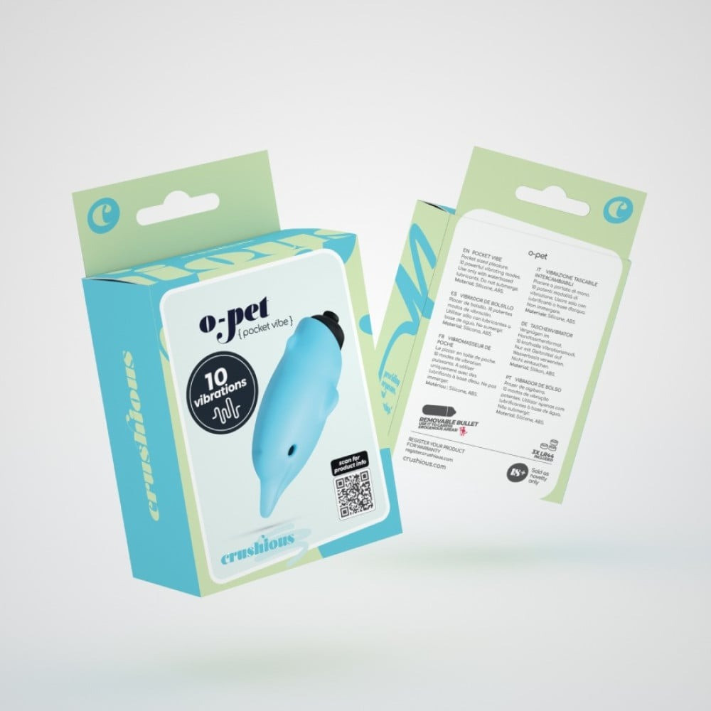 Мини-вибратор в виде дельфина Crushios Dolphin з 10 скоростями, голубой Sex Aura Киев - изображение 7