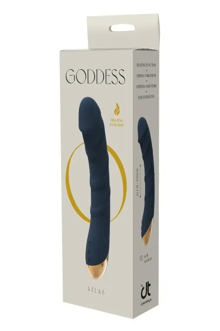 Вибратор с функцией нагрева и рельефом Dream Тoys Goddess Collection Atlas синий Sex Aura Киев - изображение 1