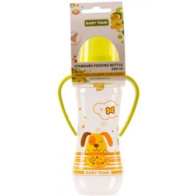 Бутылочка для кормления Baby Team с латексной соской 0+ и ручками 250 мл (1311_собачка_салатовая) Винница - изображение 2
