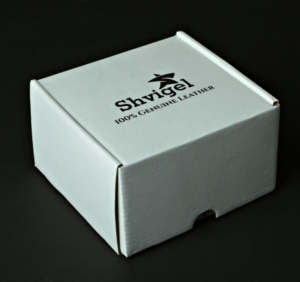 Мужской ремень кожаный черный (SHVIGEL) Киев - изображение 4