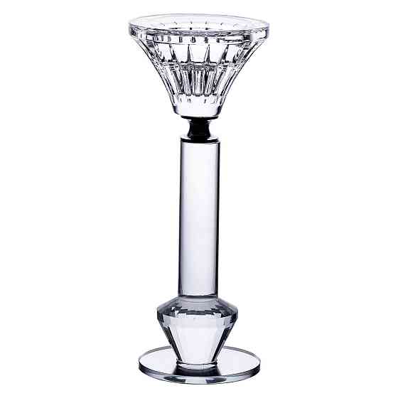 Декоративний скляний підсвічник на ніжці 17 см Київ