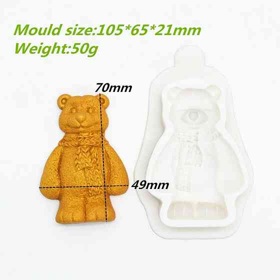 Молд из силикона Мишка 105 на 65 мм серый Киев