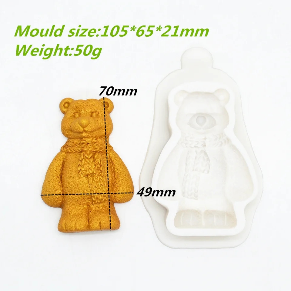 Молд из силикона Мишка 105 на 65 мм серый Киев - изображение 2