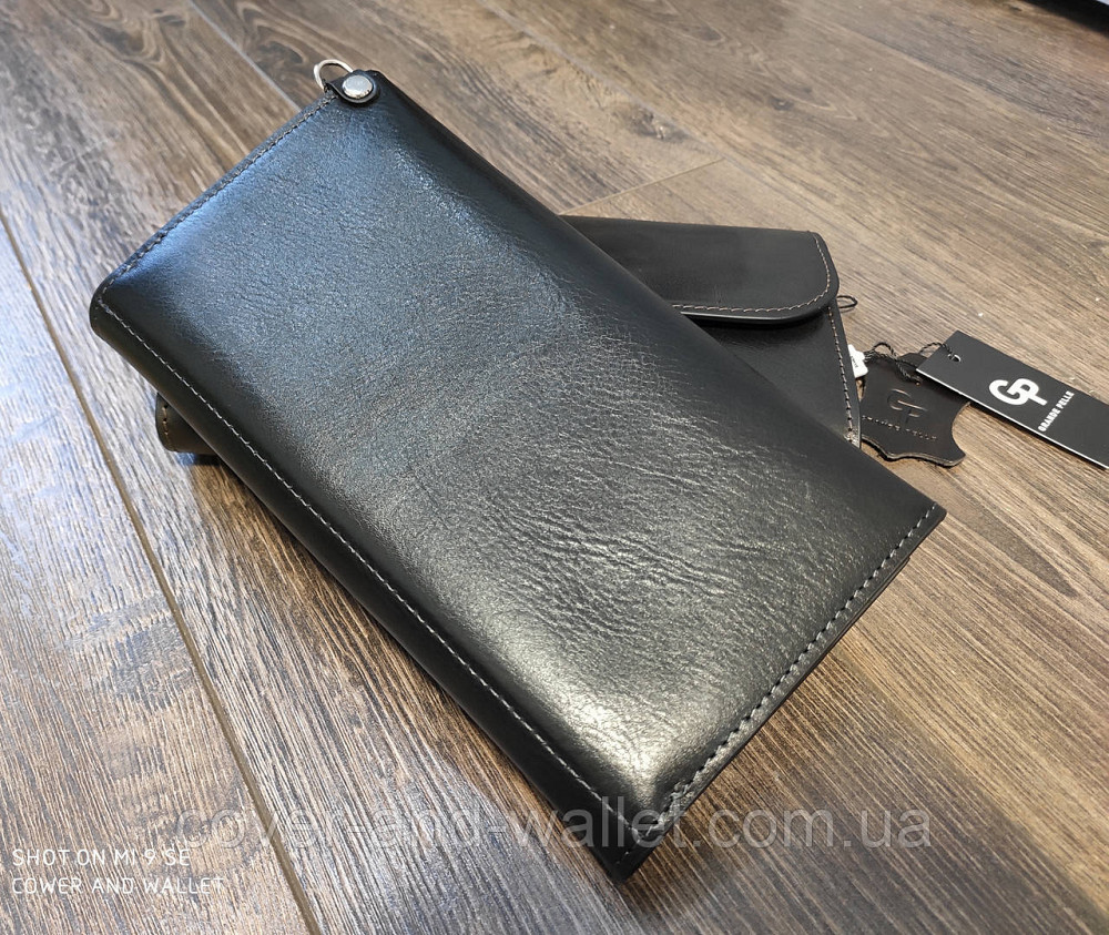 Стильний шкіряний чоловічий клатч на магнітах чорного кольору Grande Pelle Practico 704410 Київ - фото 3
