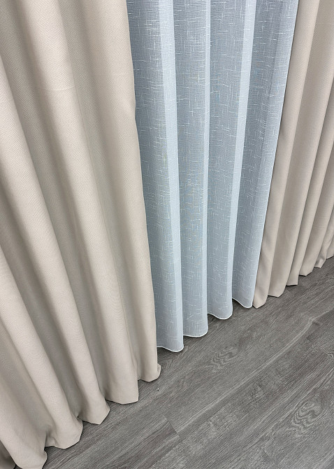 Преміальна тканина рогожка для штор “TERRA LUXE” колір попелястий 1859ш Київ - фото 7