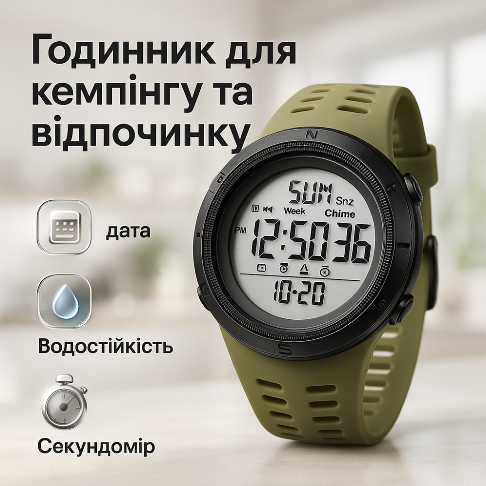 Водонепроникний чоловічий годинник SKMEI 2070AG, Сучасний військовий годинник Спецназ NS-20 Львів - фото 15