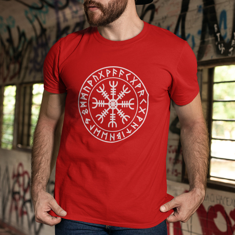 Футболка мужская "Агисхьяльм" для лета / Дизайнерская базовая футболка с украинским уникальным принт Запорожье - изображение 2