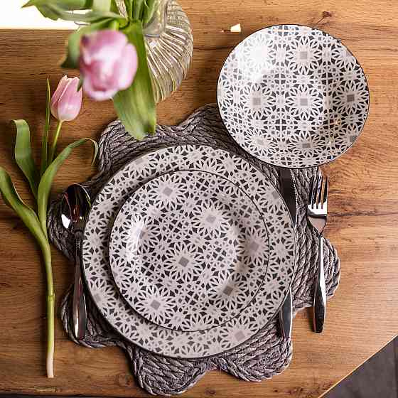 Столовий сервіз на 6 персон 18 предметів набір порцелянових тарілок HP-HK-A2 Коломия