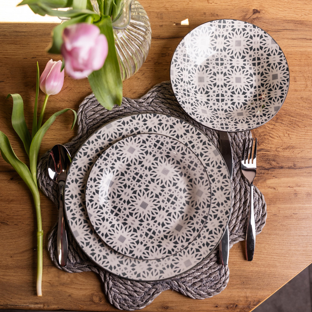 Столовий сервіз на 6 персон 18 предметів набір порцелянових тарілок HP-HK-A2 Коломия - фото 6