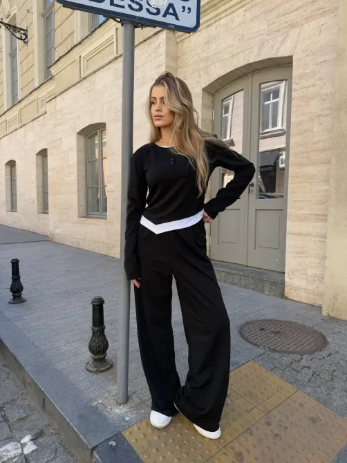 Жіночий костюм 2-ка з двунитки бежевий чорний Одеса - фото 4