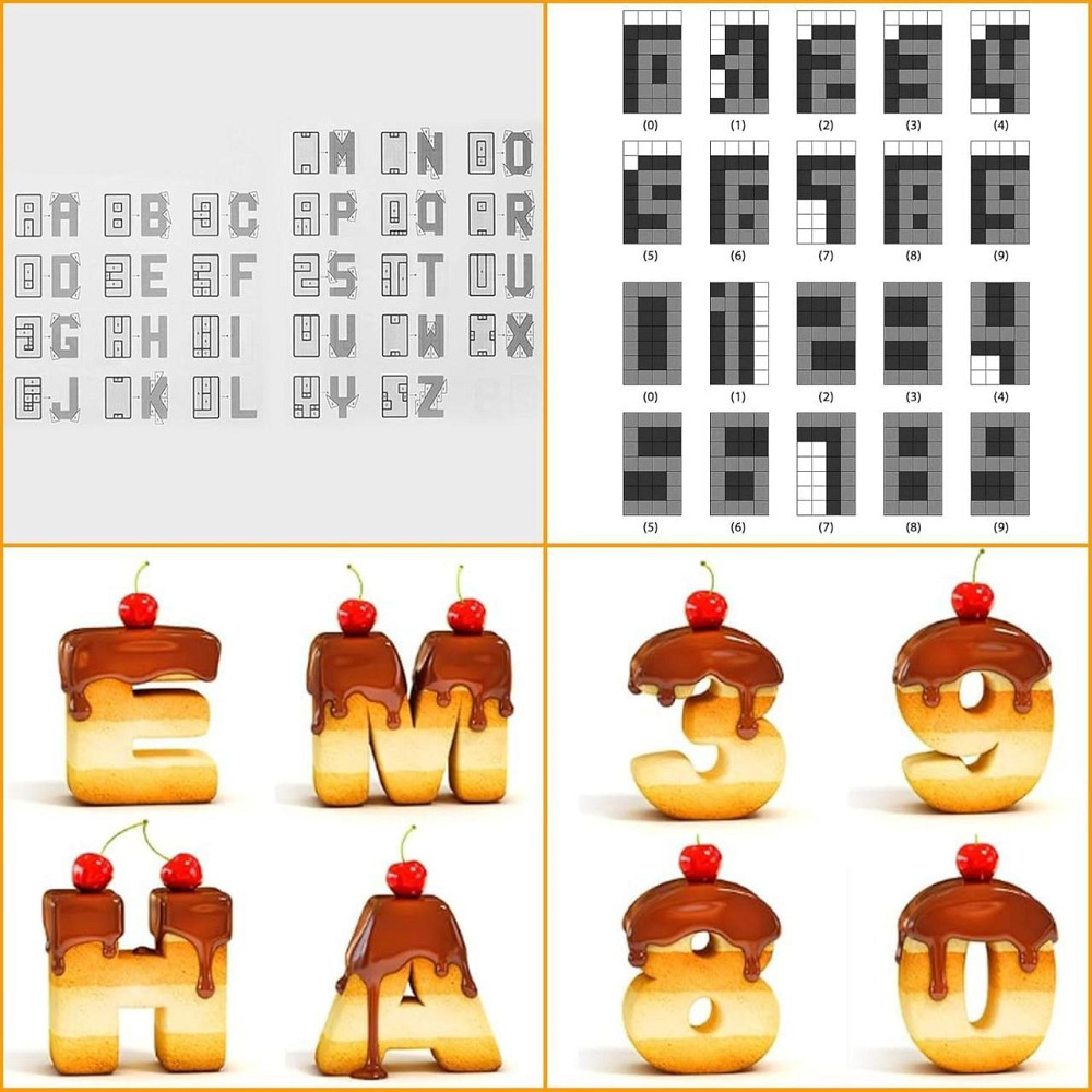 Форма для выпечки SHIKORI Letters and Numbers Чёрная углеродистая сталь 10 шт регулируемые буквы цифры Киев - изображение 3