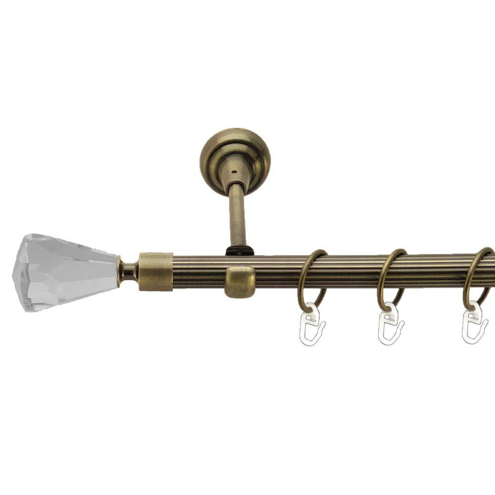 Карниз Orvit Лучетта металевий однорядний відкритий рифлена труба кільце металеве Антик 19 мм 240 см (00-00021977) Львів - фото 1