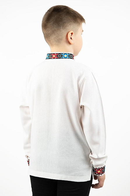 Вишиванка для хлопчиків, лляна, біла, топ Київ - фото 4