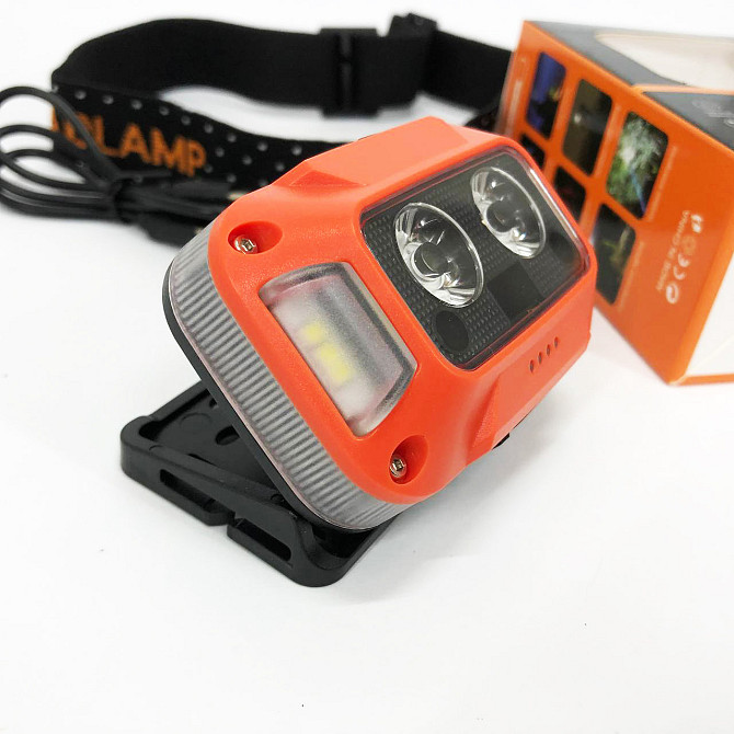 Водонепроникний ліхтарик WH-0218-XPG(white+yellow)+SMD(red), Ліхтарик на голову UJ-807 на батарейках Київ - фото 7