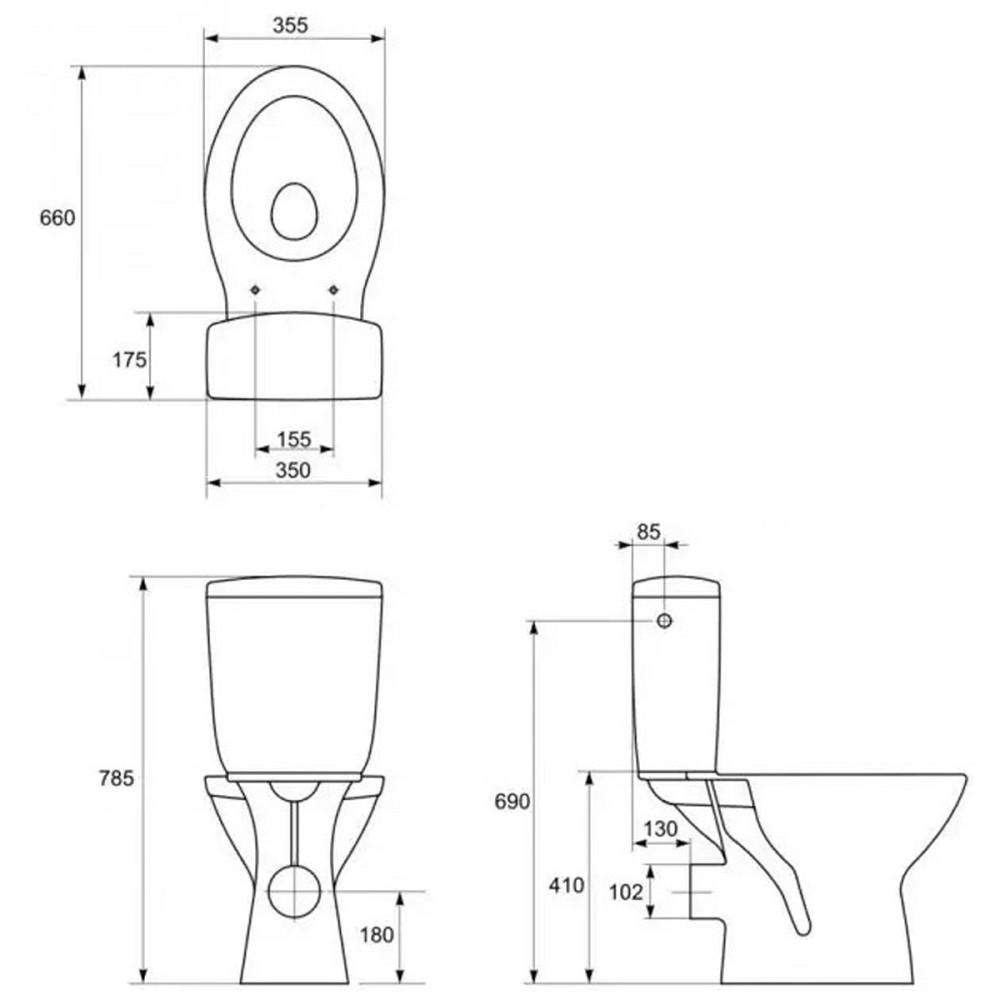 Компакт 818 CRETA SE011 3/6 c сиденьем полипропилен (UA) (000027765) Киев - изображение 3