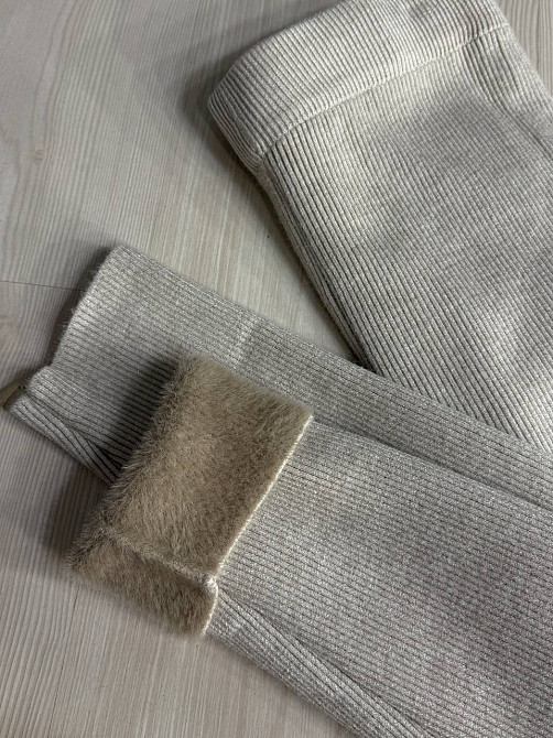 Лосины женские A-N 6126-6161 теплые в рубчик на меху ангоры, бежевый, one size Киев - изображение 12