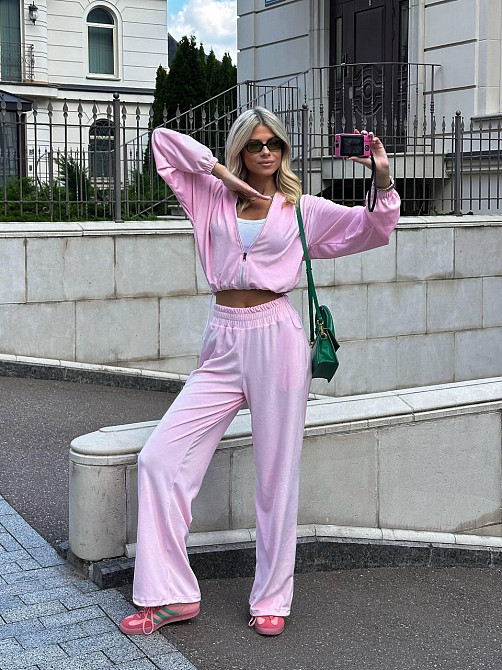 Жіночий велюровий костюм із плюш велюру Рожевий 42/46 Харків - фото 6