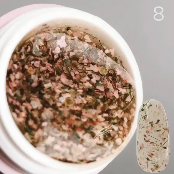 Гель з сухоцвітом Saga Professional Flower Fairy Gel № 08, 5 г Київ