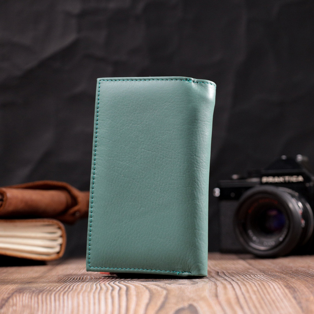 Красивый женский кожаный кошелек в три сложения ST Leather 19441 Разноцветный Киев - изображение 9