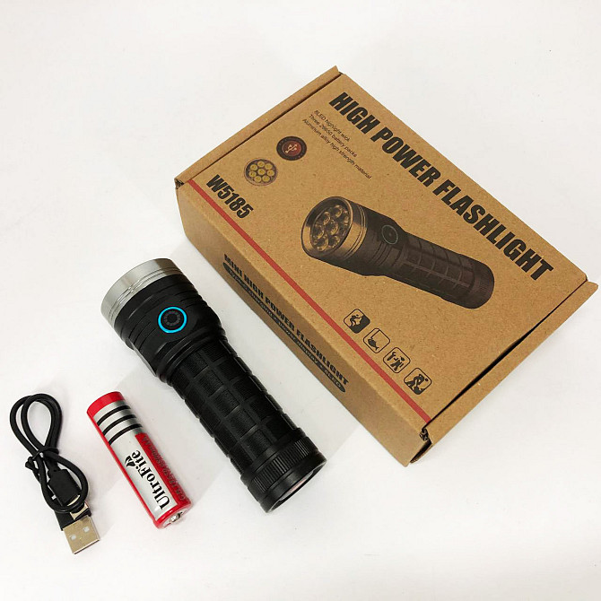 Светодиодный фонарик PLD W5185-8XHP360, Мощный ручной фонарик, Долговечный YZ-718 светодиодный фонарь Киев - изображение 8