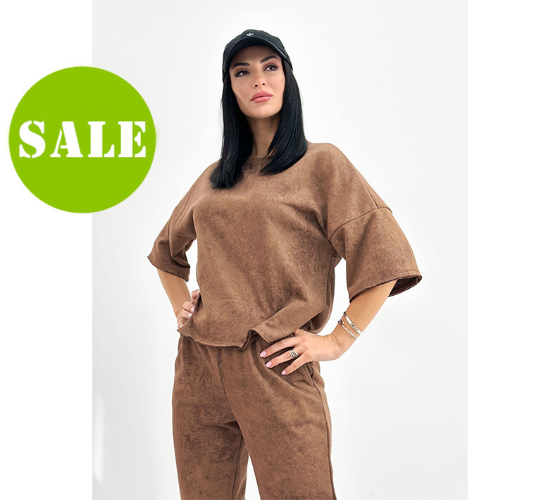 Жіночий костюм з турецької двунитки петля з ефектом tie dye "George"| Батал| Розпродаж моделі Київ - фото 1