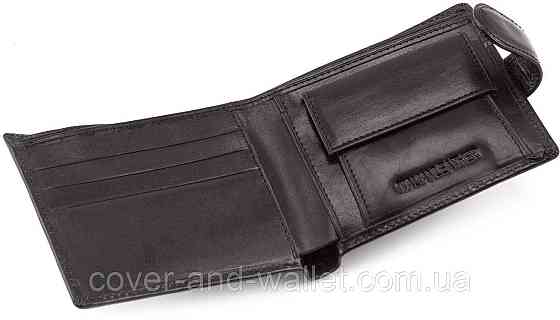 Мужской классический кошелек из черной гладкой кожи ST Leather Киев