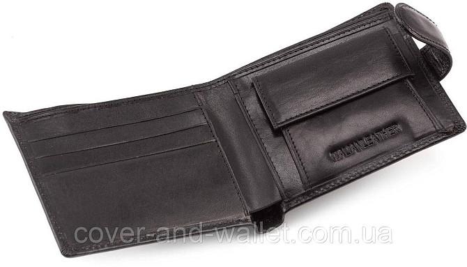 Мужской классический кошелек из черной гладкой кожи ST Leather Киев - изображение 4