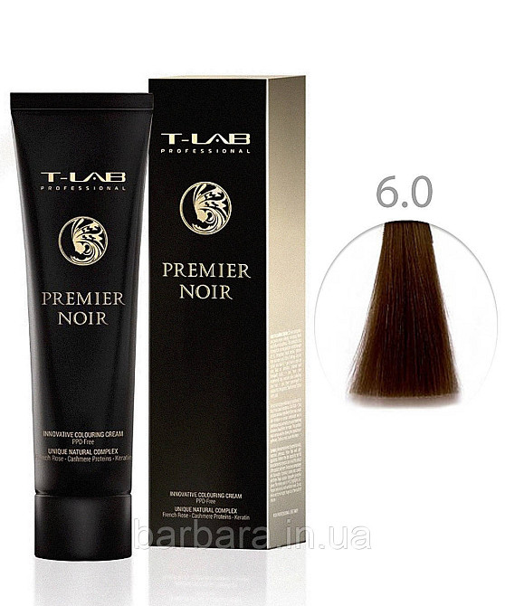 Крем-фарба для волосся T-LAB Professional Premier Noir Colouring Cream 6.0 натуральний темний блондин Київ - фото 1