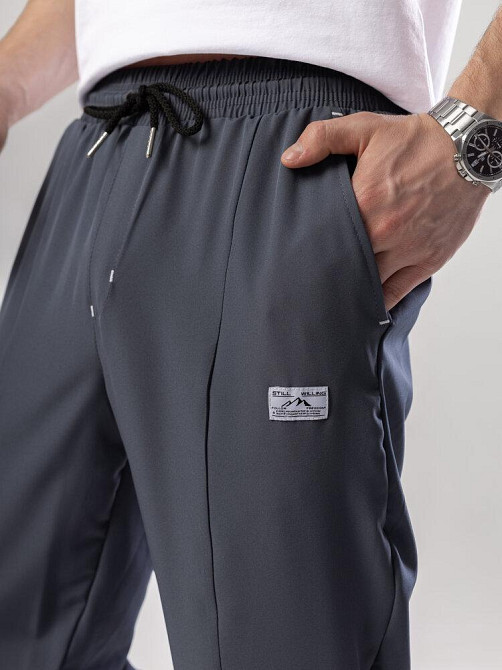 Чоловічі повсякденні джогери. Темно-сірі джогери літні з кишенями Pobedov Savaya Київ - фото 7