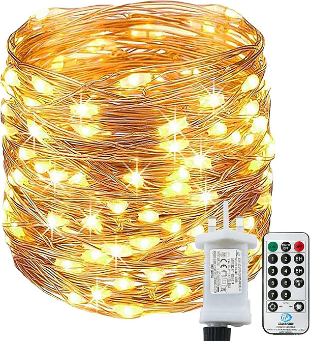 Гірлянда нитка "Роса" Lezonic 25м 220 LED, теплий білий, пульт, таймер, живлення USB/220V, IP65 для дому та саду Київ - фото 8