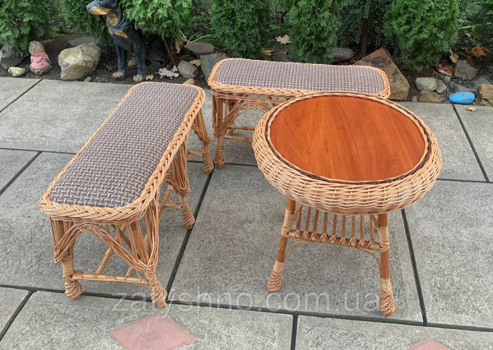 Набір меблів з лози, стіл і лавки Київ - фото 2