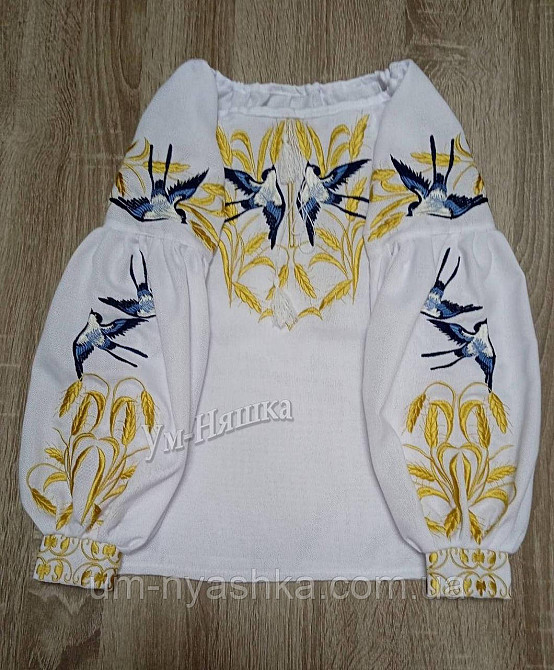 Дитяча вишита блузка з колосками та ластівками Кривий Ріг - фото 14